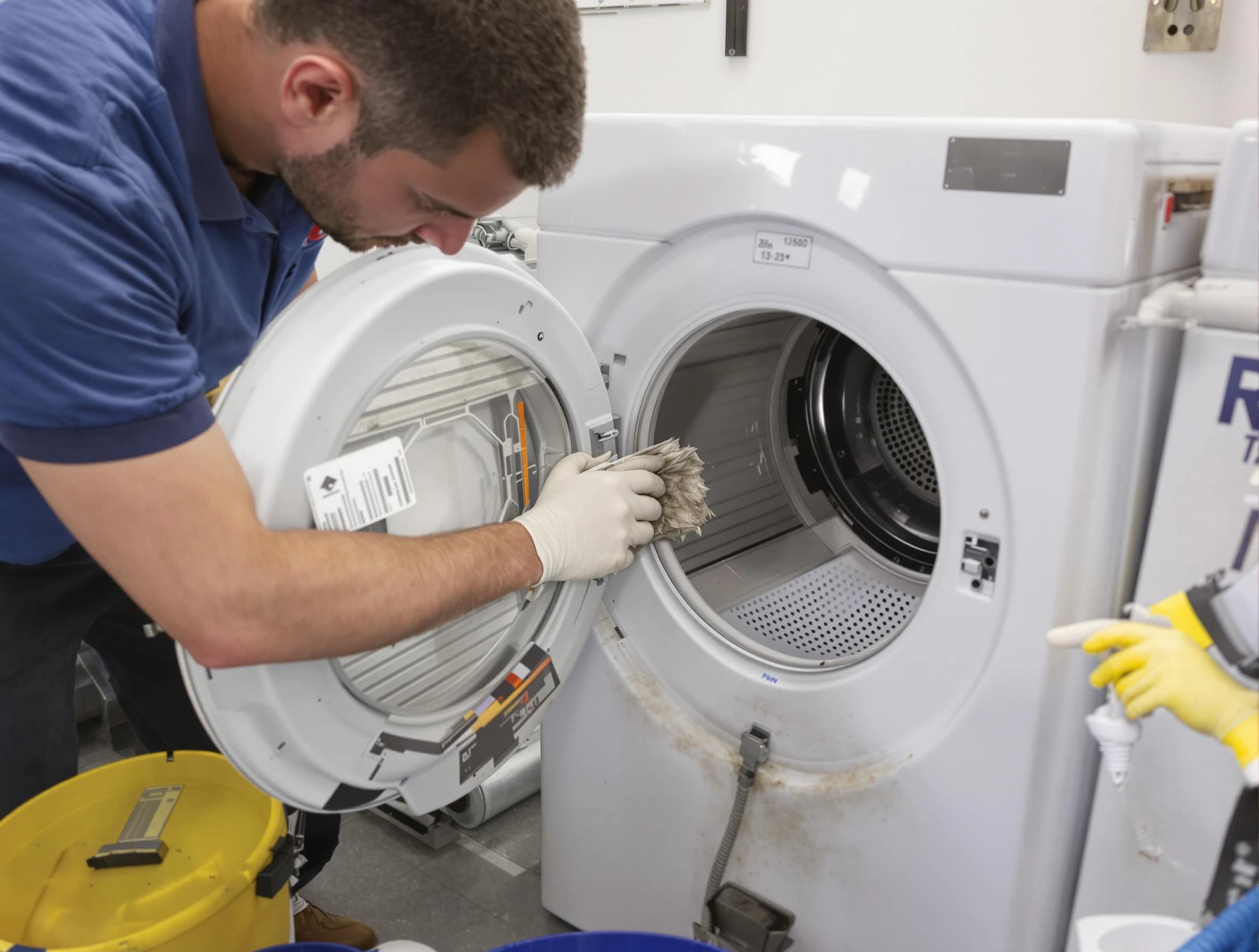 Englewood Dryer Vent Cleaning specialist performing detailed lint trap cleaning service in Englewood