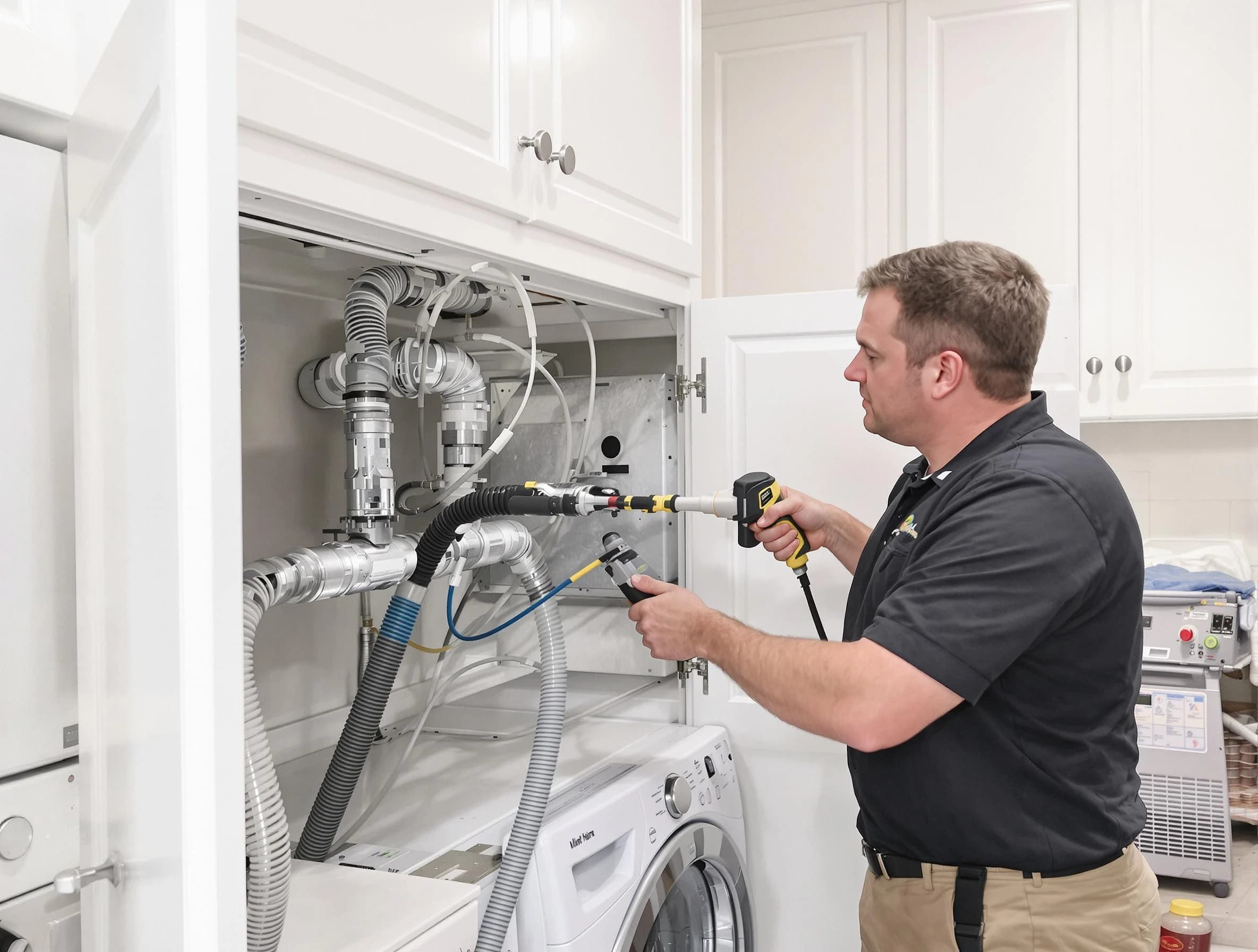 Englewood Dryer Vent Cleaning professional removing severe blockage from a clogged dryer vent in Englewood