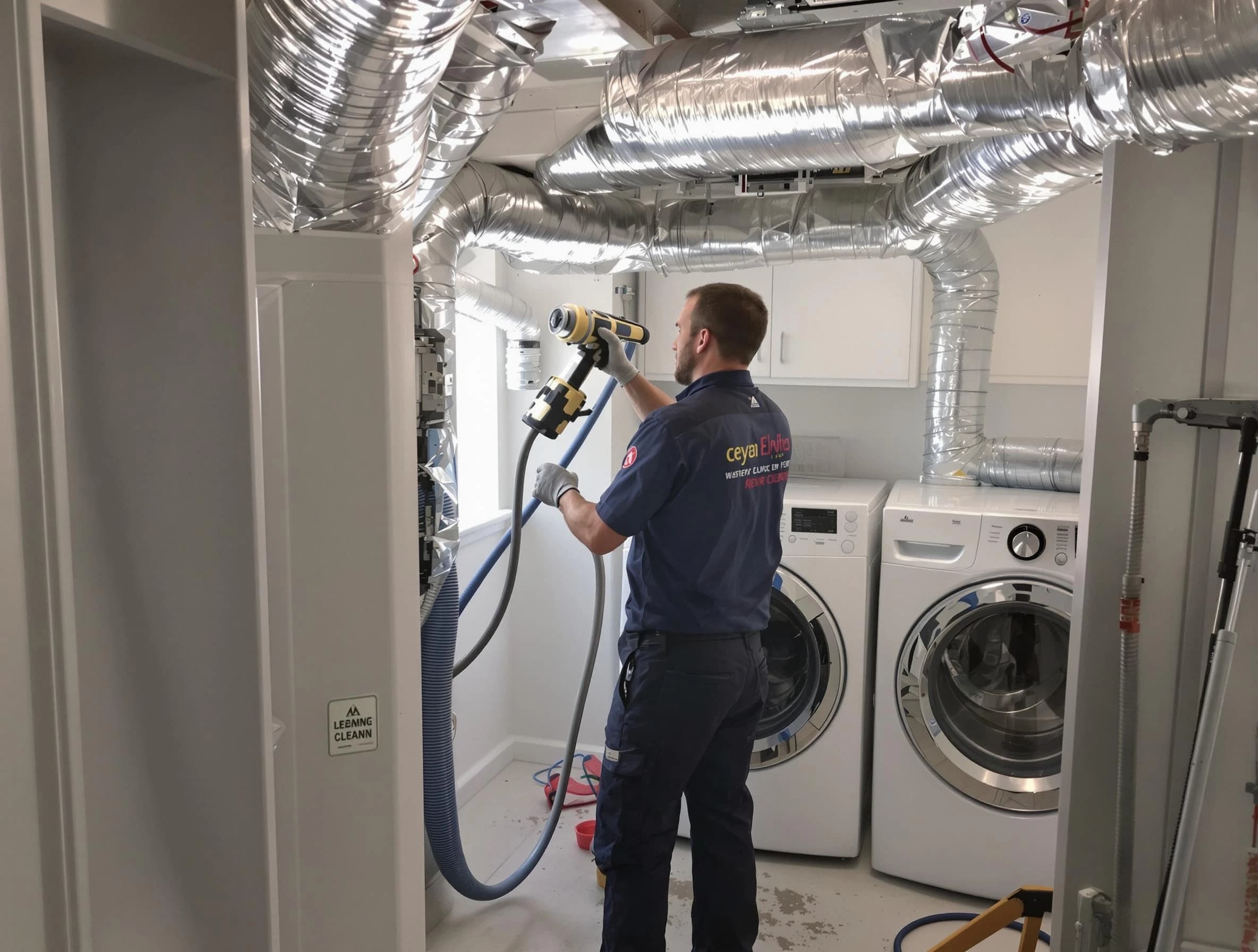Englewood Dryer Vent Cleaning specialist using advanced equipment for thorough duct cleaning in Englewood