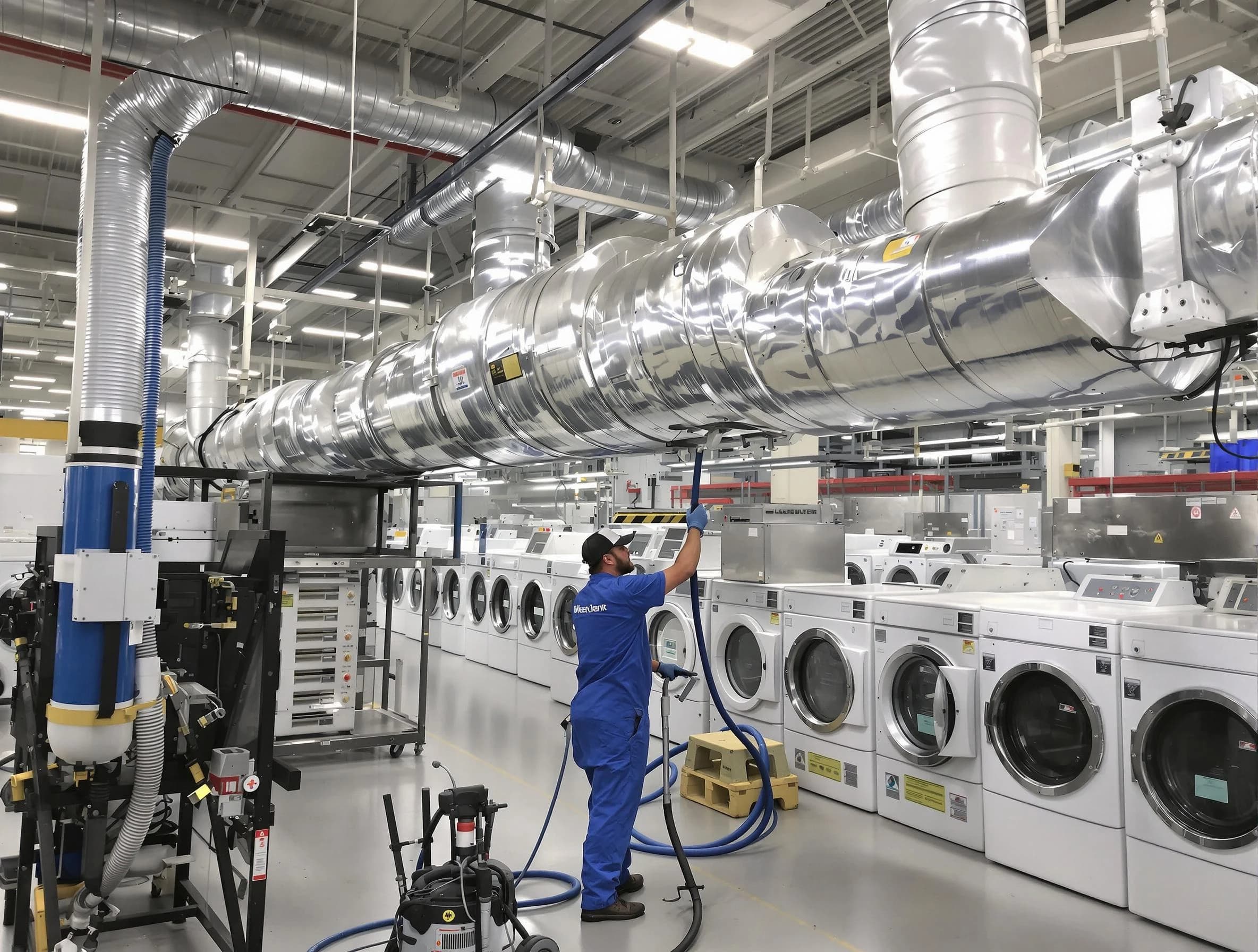 Englewood Dryer Vent Cleaning team performing heavy-duty industrial dryer vent cleaning in Englewood