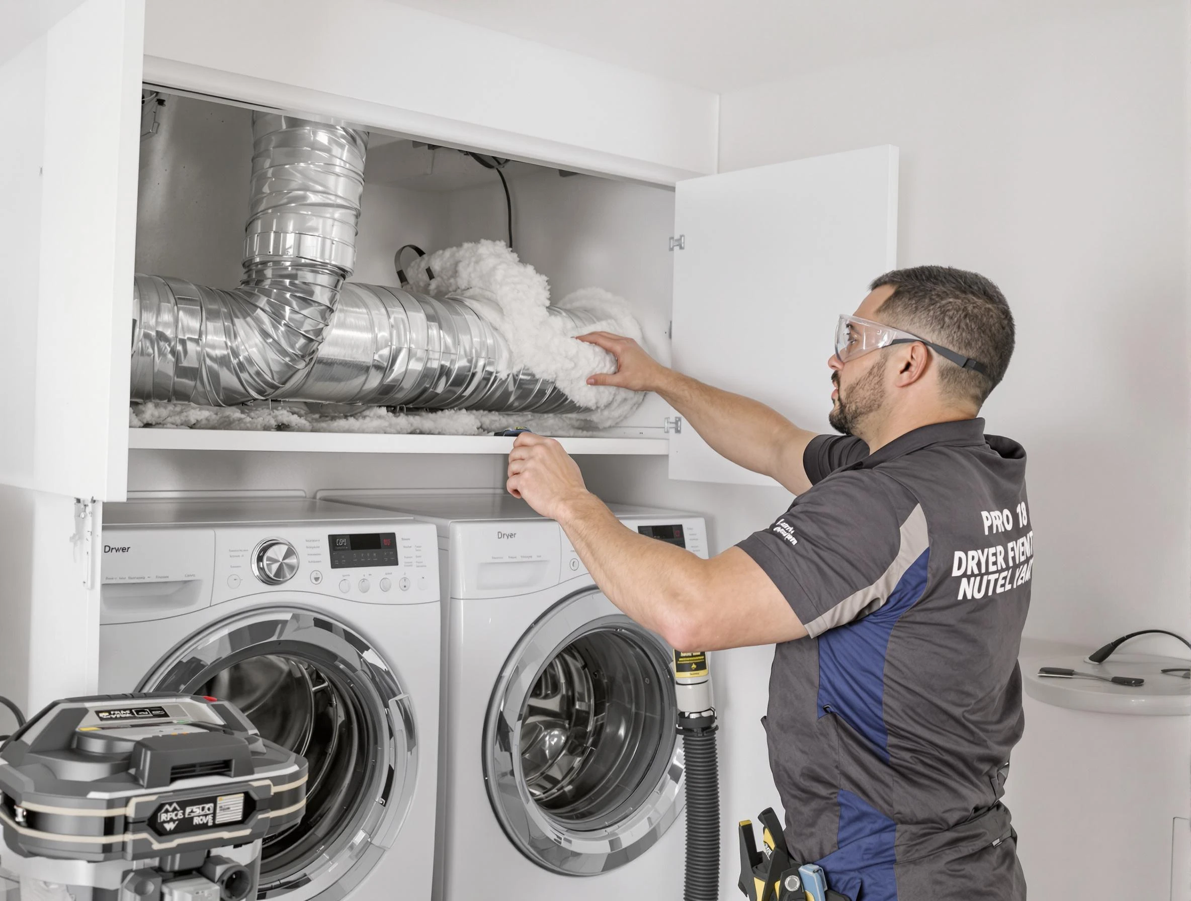 Englewood Dryer Vent Cleaning certified technician performing specialized gas dryer vent cleaning in Englewood